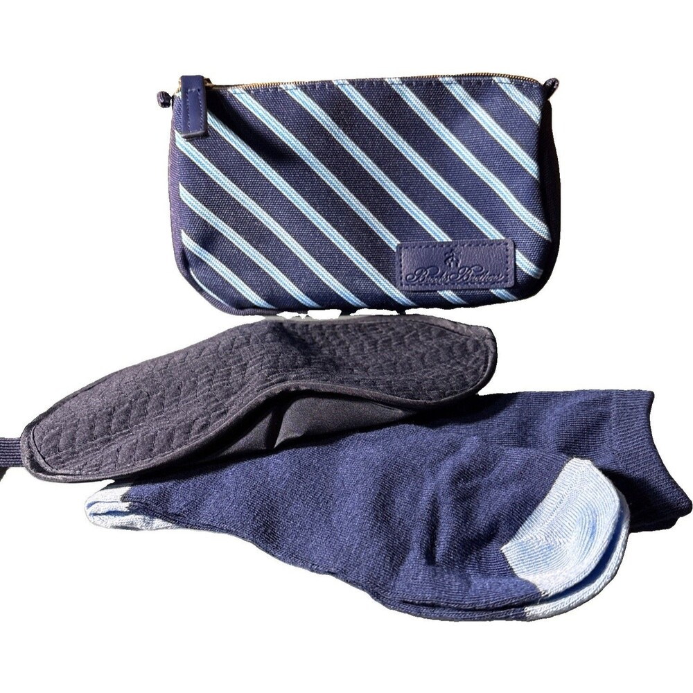 Brooks Brothers United Airlines Toiletry Bag w/Sleep Mask & Socks - Unused
